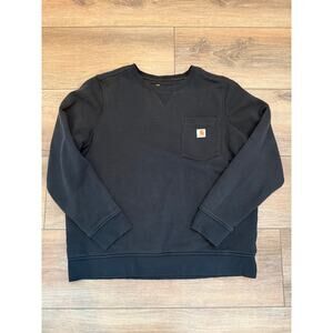 Carhartt Crewneck Sweatshirt Youth Size XL 16 18 Black Relaxed Fit Oversized